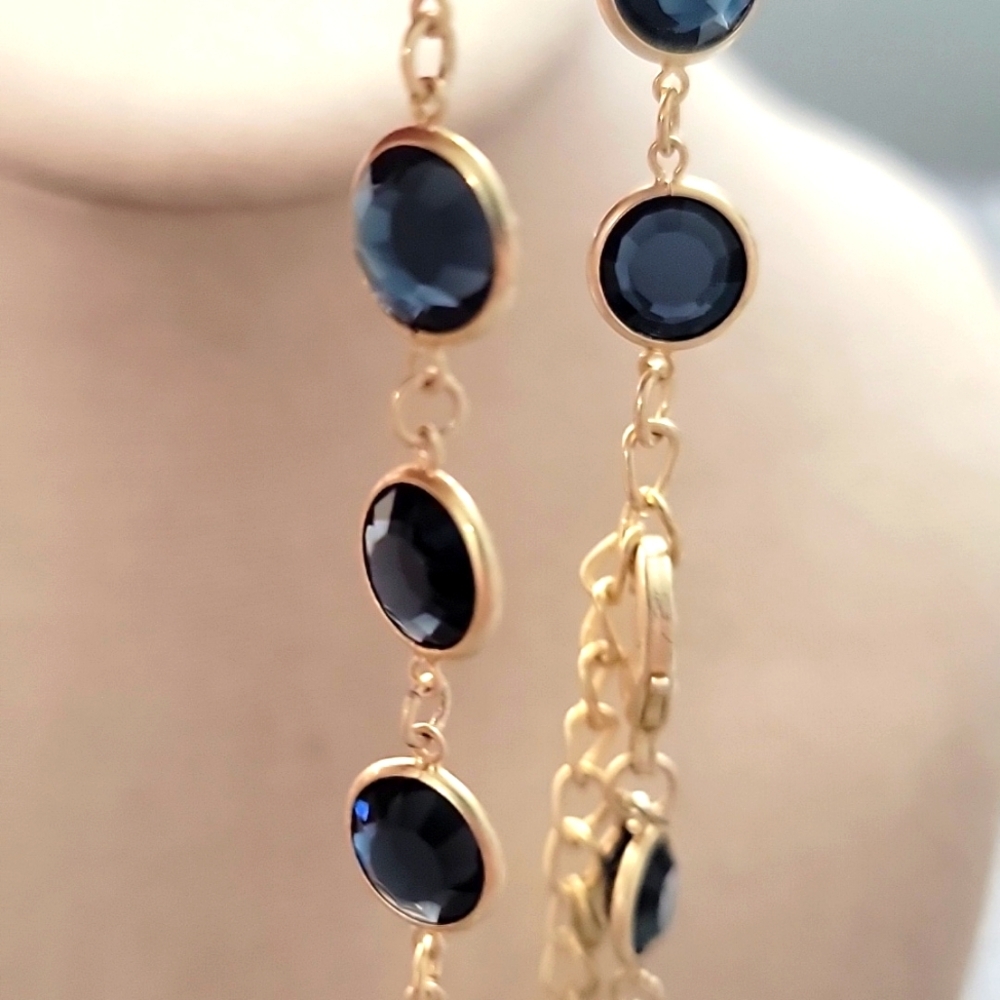 Chico's Gold and Blue Glass Necklace - Picture 4 of 4
